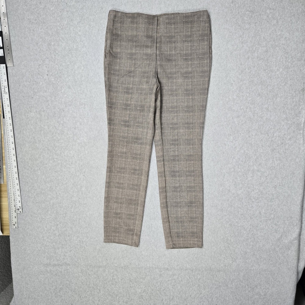 Tahari Women Pants S Brown Glen Plaid Houndstooth 27" Inseam NWT